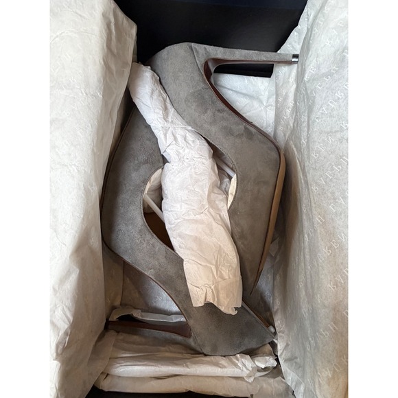 Ralph Lauren Purple Label Celia Grey Suede Pointed Toe Pumps Made in Italy 39.5 - Picture 11 of 16